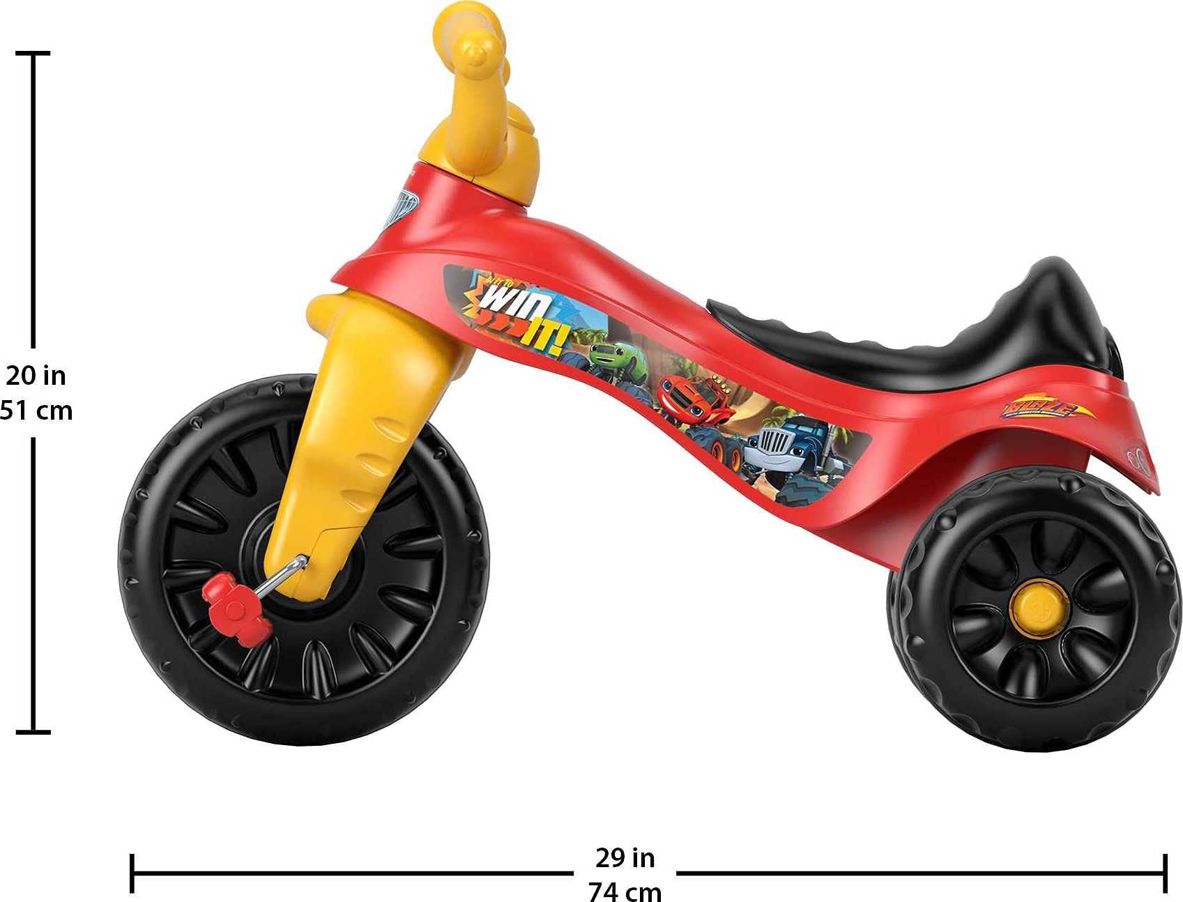 Fisher-Price Fisher-Price Toddler Tricycle Blaze and the Monster Machines Tough Trike Bike Outdoor Toy with Storage for Preschool Kids Ages 2+ Years