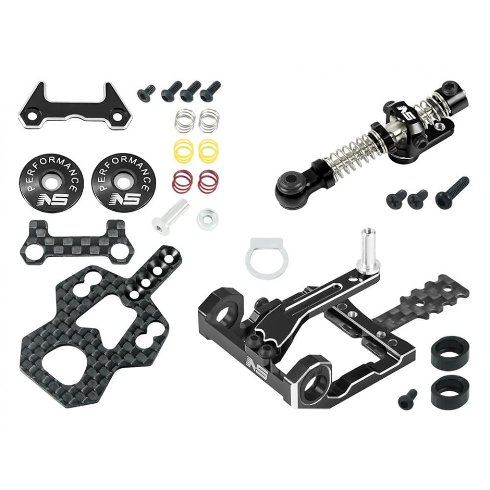 NS-NexxSpeed NexxSpeed Square Motor Mount w/Disk Damper Center Shock Package (Black) - Kyosho Mini-Z MR03
