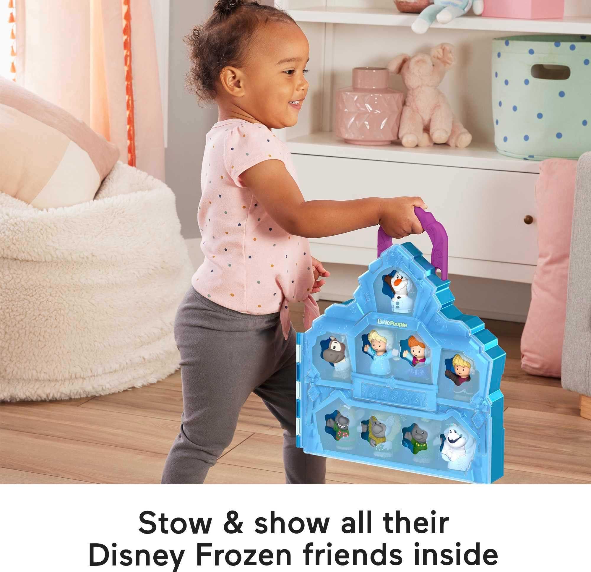 Fisher-Price Fisher-Price Little People Toddler Toy Disney Frozen Carry Along Castle Case Playset with Figures for Pretend Play Kids Ages 18+ Months