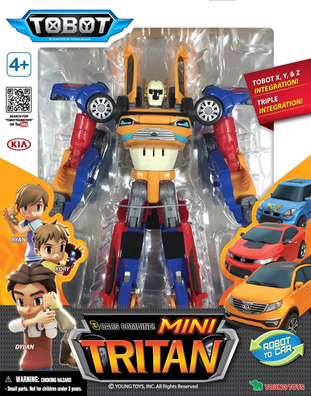 TOBOT Integration Tobot Youngtoys Car Transforming Collectible Car to Robot Animation Character (Mini Tobot Tritan)