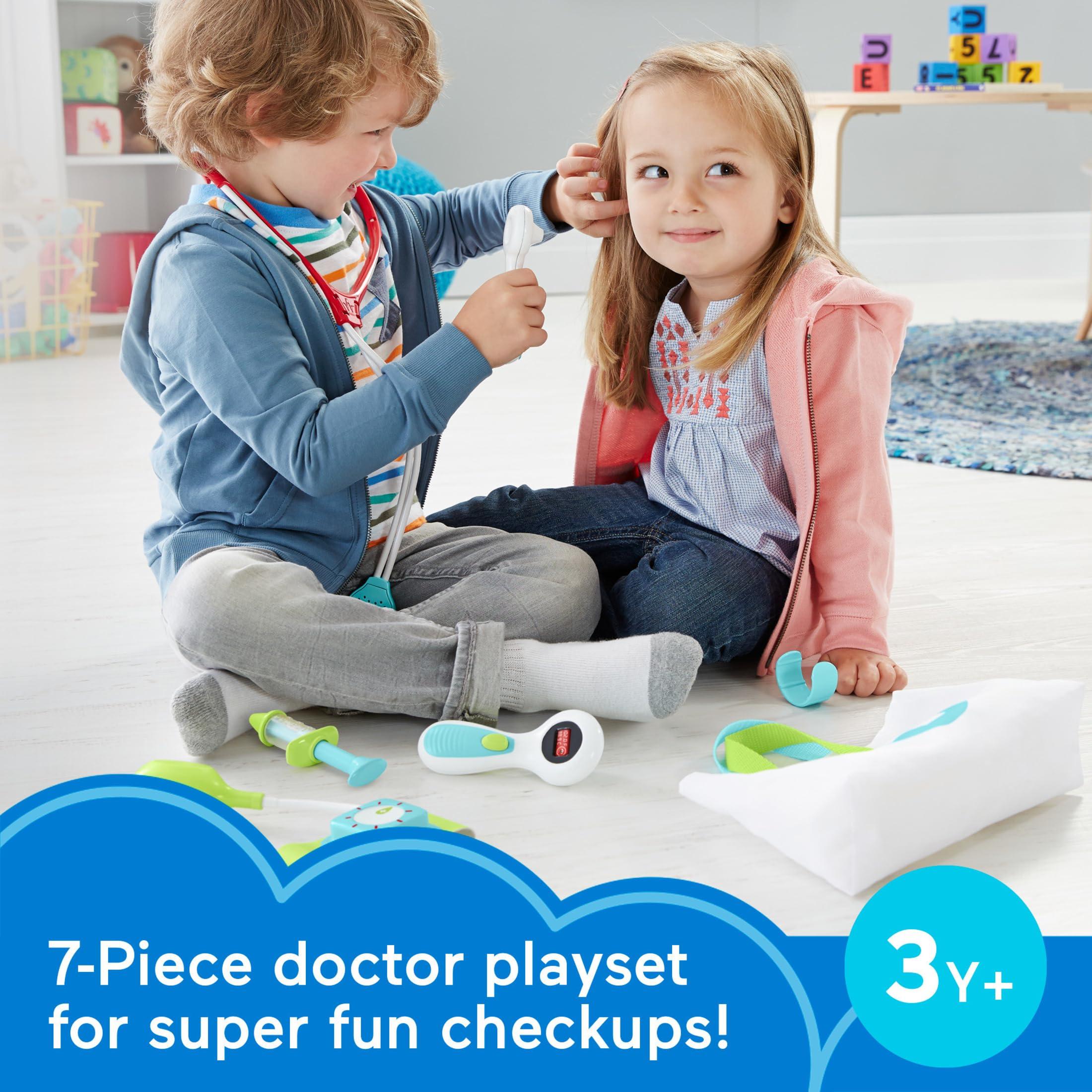 Fisher-Price Fisher-Price Preschool Pretend Play Medical Kit 7-Piece Doctor Bag Dress Up Toys for Kids Ages 3+ Years
