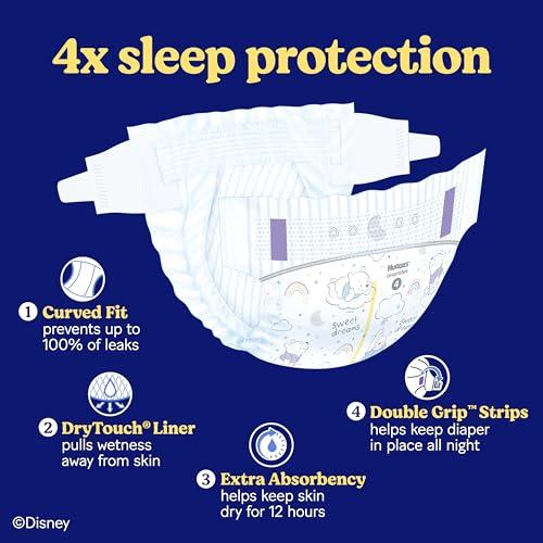 HUGGIES Huggies Size 3 Overnites Baby Diapers: Overnight Diapers, Size 3 (16-28 lbs), 132 Ct (2 Packs of 66)