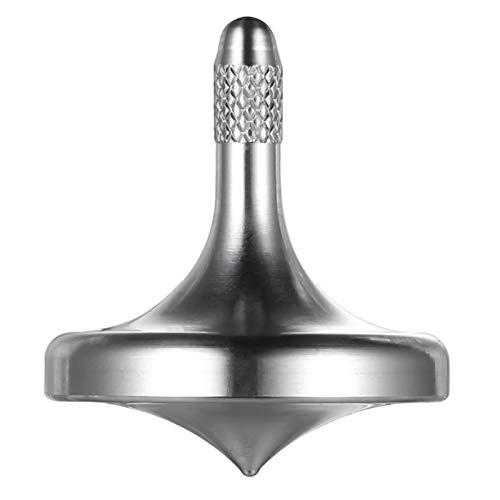 CHEETOP CHEETOP Precision Metal Spinning Top, Well Made Stainless Steel Spin Long Lasting Exceed 6 Mins Desktop Gyro EDC Toy, Perfect Balance Easy to Use Kill Time Efficiently (Pro-Silver)