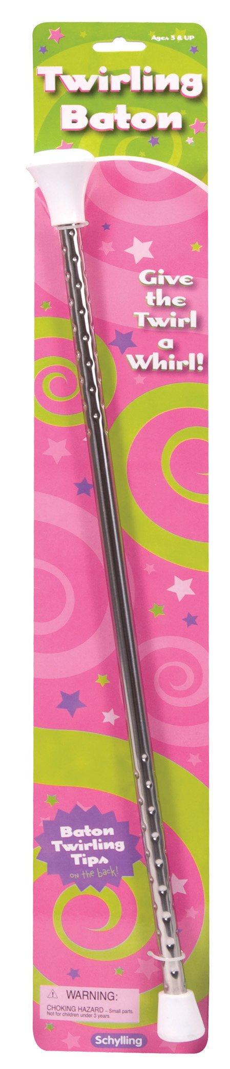 Schylling Schylling Twirling Baton - Metal Kids Baton - Rubberized Ends in Assorted Pink, White, and Purple Colors - Ages 3 and Up - One Baton