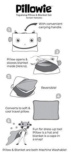 Pillowie Pillowie - Cute Travel Pillow and Blanket Set - Portable Comfort Item for Children - Moss