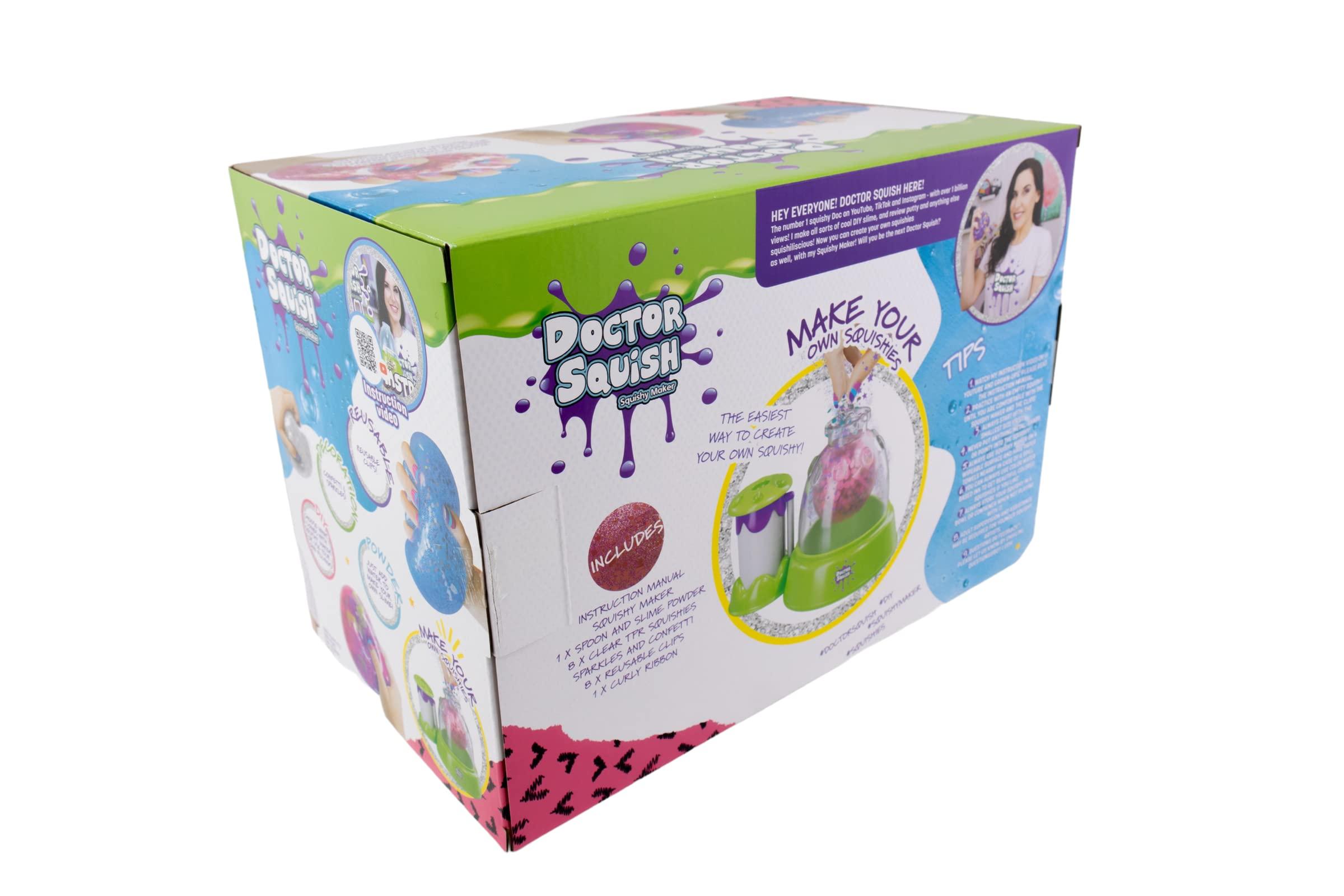 Doctor Squish Doctor Squish: Squishy Maker, New Shiny Glitter Station Maker, Decorate with Confetti, Sparkles & Colored Ink, Variety of Sizes, Just Add Water to Make Your Own Slime, for Ages 8 & up