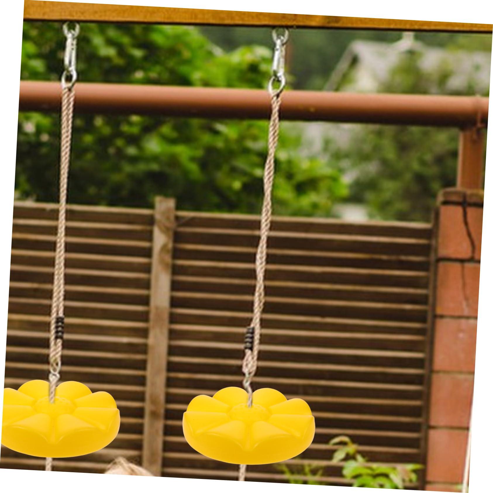 BESPORTBLE BESPORTBLE Swing Climbing Plate Outdoor Climbing Rope Toy Round Playground Swing Seat Swing Tree Accessories Swing Rope Disc Hanging Climbing Rope Board for Children Plastic Yellow