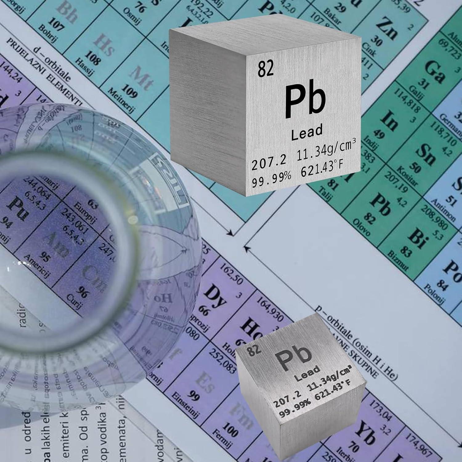 BFLCTGCF Lead Cube Metal Density Cubes Pure Metal High Density Element Cube for Element Collections Lab Experiment Material Hobbies DIY Teacher Science Creative Gift (Pb 1inch)