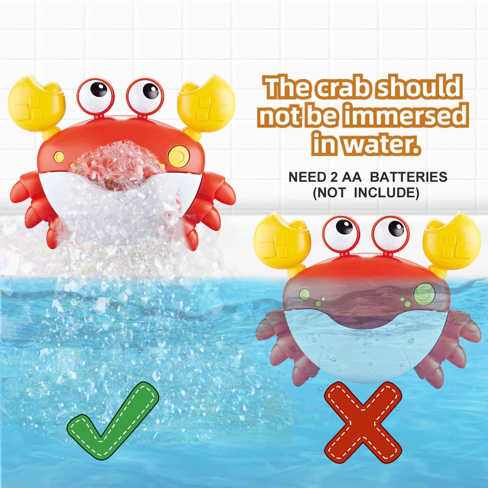 VConejo Baby Bath Toys for Toddlers, Crab Bath Bubble Maker with 12 Songs, 3 Pack Wind-up Pool Toys for Kid, Bathtub Toys As Birthday Gift for Boys Girls