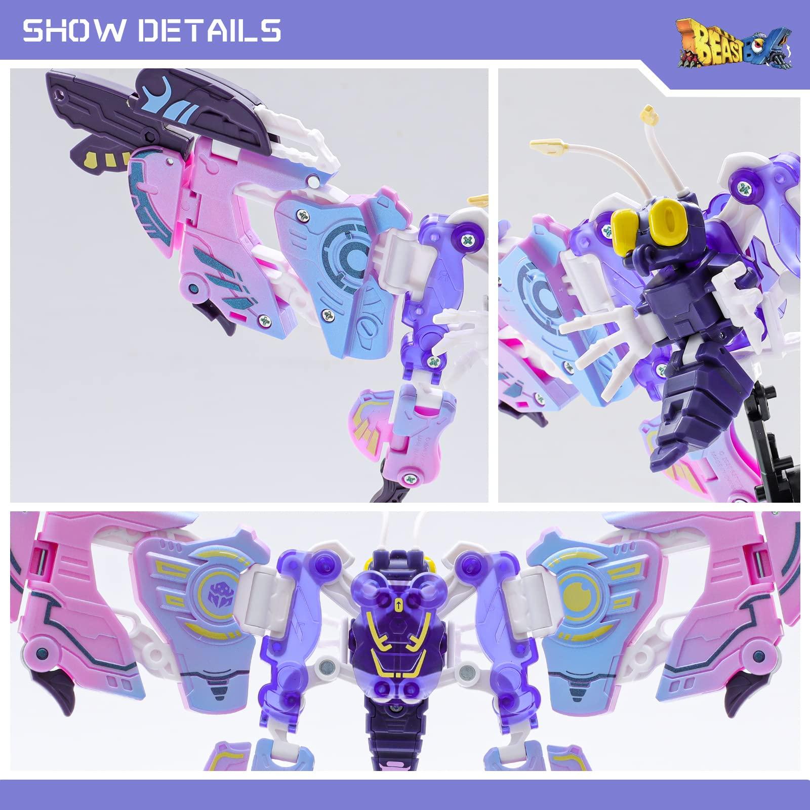 52TOYS 52TOYS BEASTBOX BB-56 Bullet Deformation Toys Action Figure, Converting Toys in Mecha and Cube, Perfect Birthday Party Gift for Teens and Adults, Designed by Butterfly