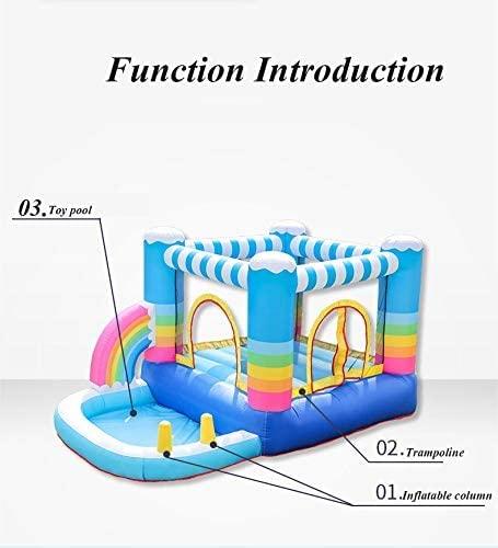 OLOTU Durable Inflatable Bounce House Safe Smooth Bouncy Castle with Blower Toy Pool Inflatable Jumping House Thick Material