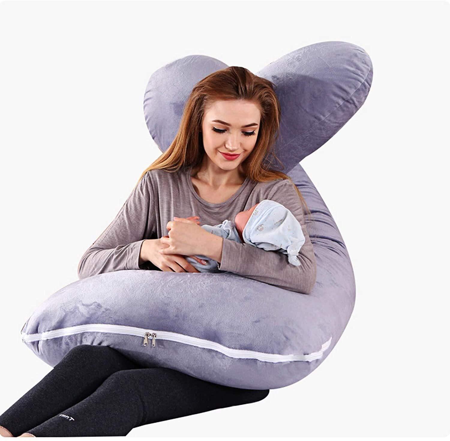 IOCCIOBB IOCCIOBB Pregnancy Pillow,100% Cotton U-Shaped Maternity Pillow, Maternity Pillow,Include Cotton Pillow Cover, Detachable Washable, Body Support Pillow, Relieve Muscle Soreness (Color : 12)