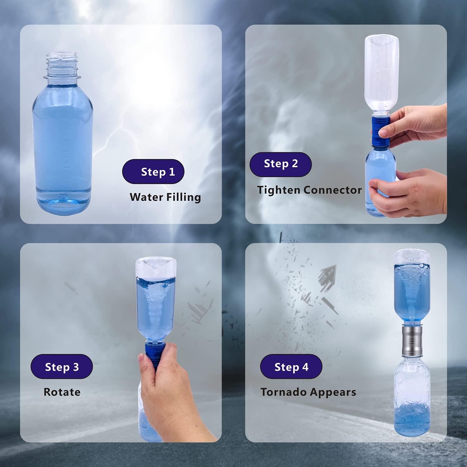 Waitahug Tornado Maker, Weather Toys, Ultra-Light Aluminum Connecting Tube, Including 2 Empty Bottles, Watertight Tornado Toy, Suitable for Kids' Science Experiments (Golden)