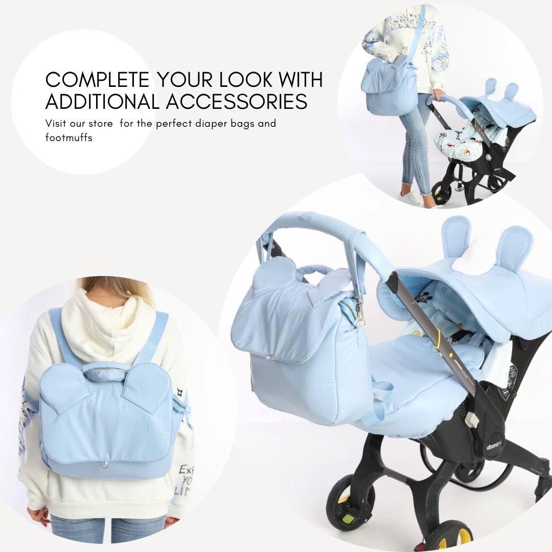 Boss and Baby Boss and Baby - Pink Handmade Doona Accessories: Doona Stroller Car Seat Cover Replacement Set - Includes Canopy, Seat Replacement, Shoulder & Crotch Pads (Basic Set)