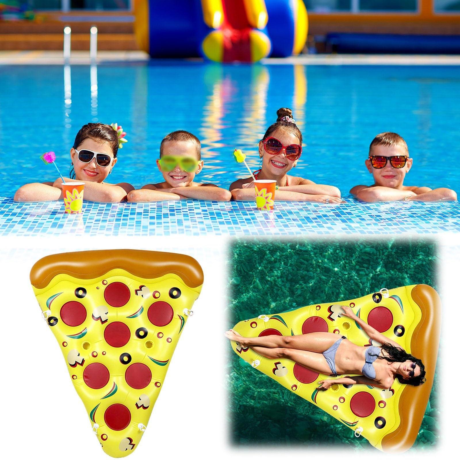 ROTORS ROTORS Inflatable Pizza Float Outdoor Deluxe Pizza Slice Pool Float Summer Water Lounger Color Entertainment Floating Bed Pool Ride Swimming Fun Decoration for Parties, Events
