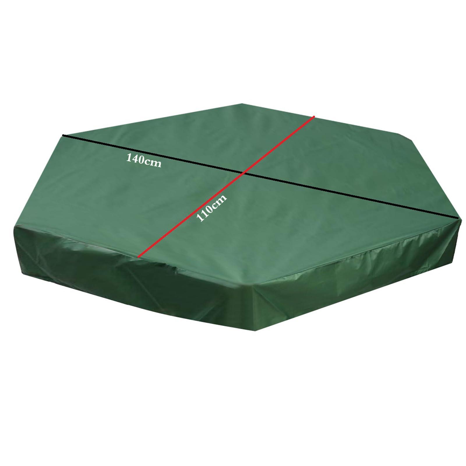 Wuyangcun Waterproof Sandpit Cover 55x43In Green Hexagonal Oxford Cloth Sun Protection Colorfast Sandbox Protective Cover for Sandpit Toys Swimming Pool Furniture
