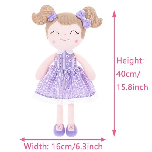 Gloveleya Gloveleya Dolls Baby Girl Gifts Soft Plush Lavender Daisies Doll 16 inches