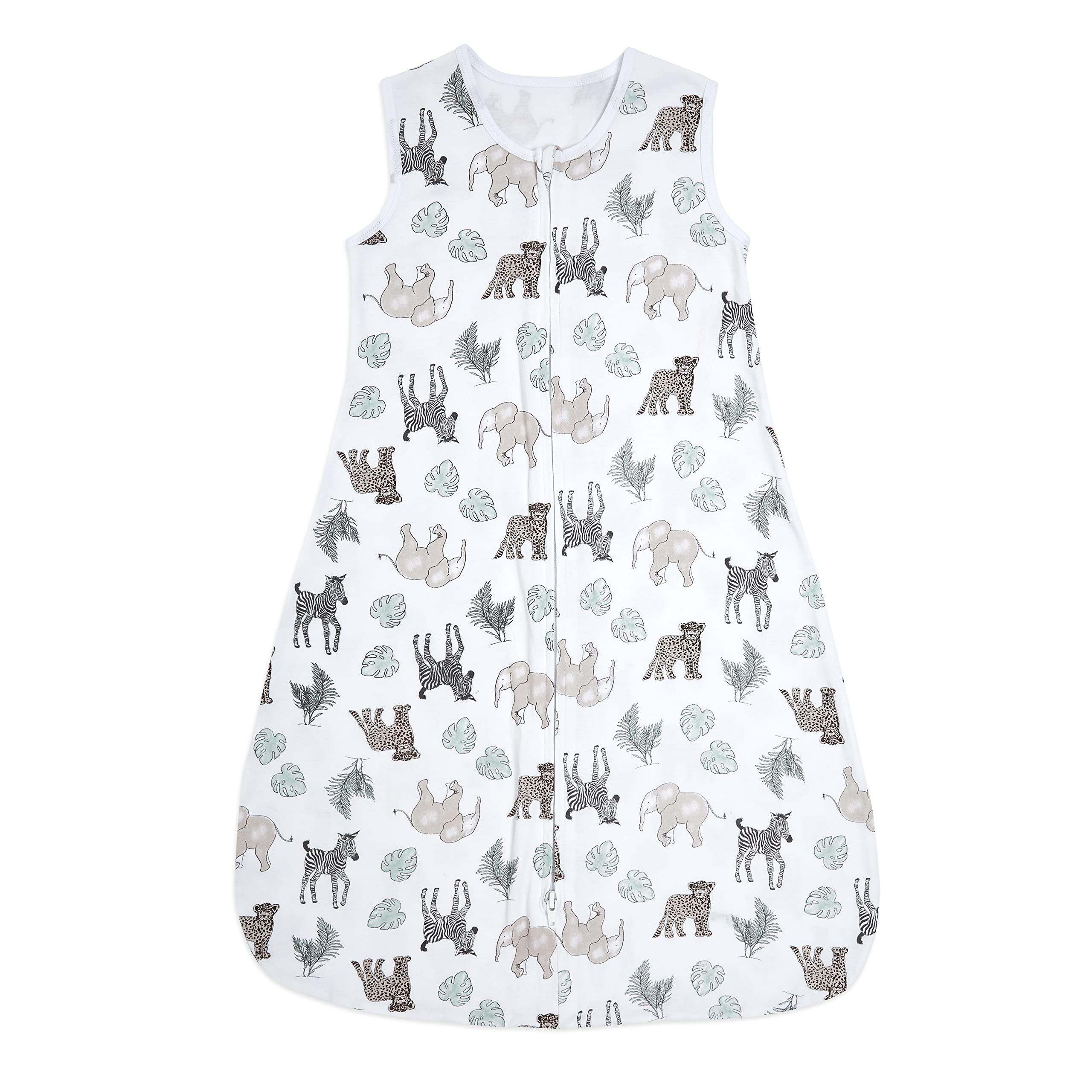 aden + anais aden + anais Essentials Easy Sleeping Bag, 100% Cotton, Wearable Baby Blanket, Medium, 6-18 Months, Jungle Animals