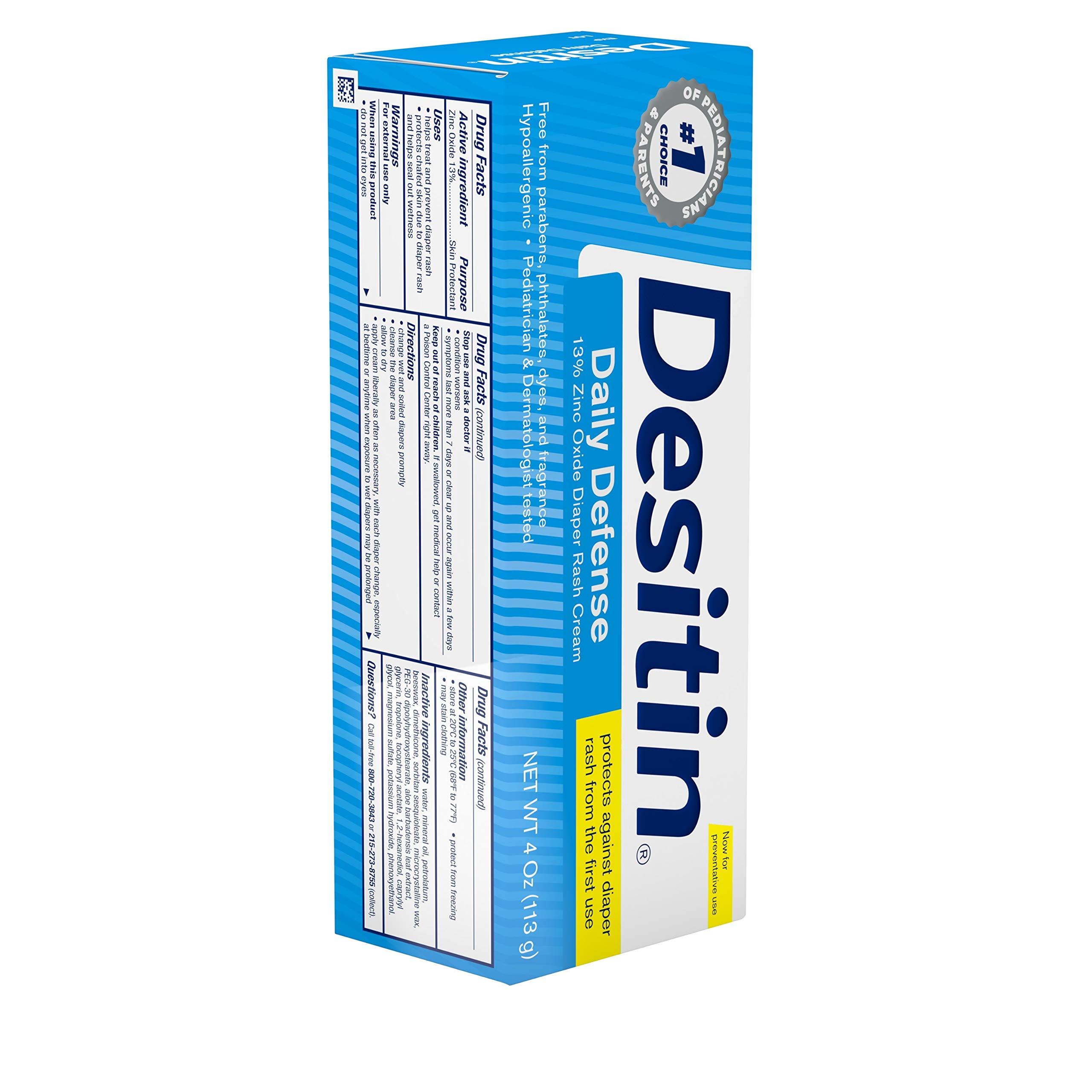 Desitin Desitin Daily Defense Baby Diaper Rash Cream with Zinc Oxide to Treat, Relieve & Prevent diaper rash, 4 oz