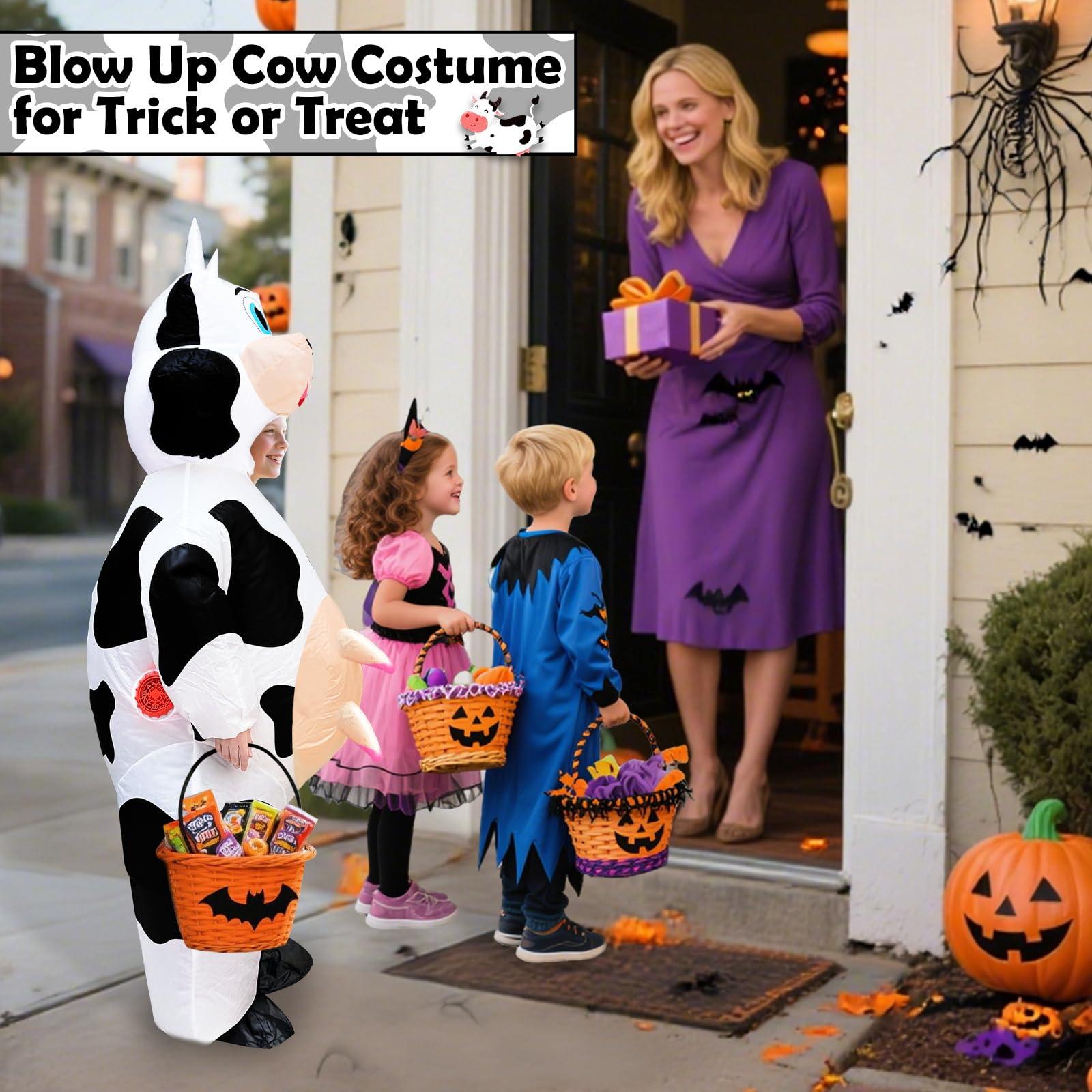 Camlinbo Camlinbo Child Inflatable Halloween Costume Cow for Kids Boys Girls Full Body Blows up Halloween Costumes Cosplay Party