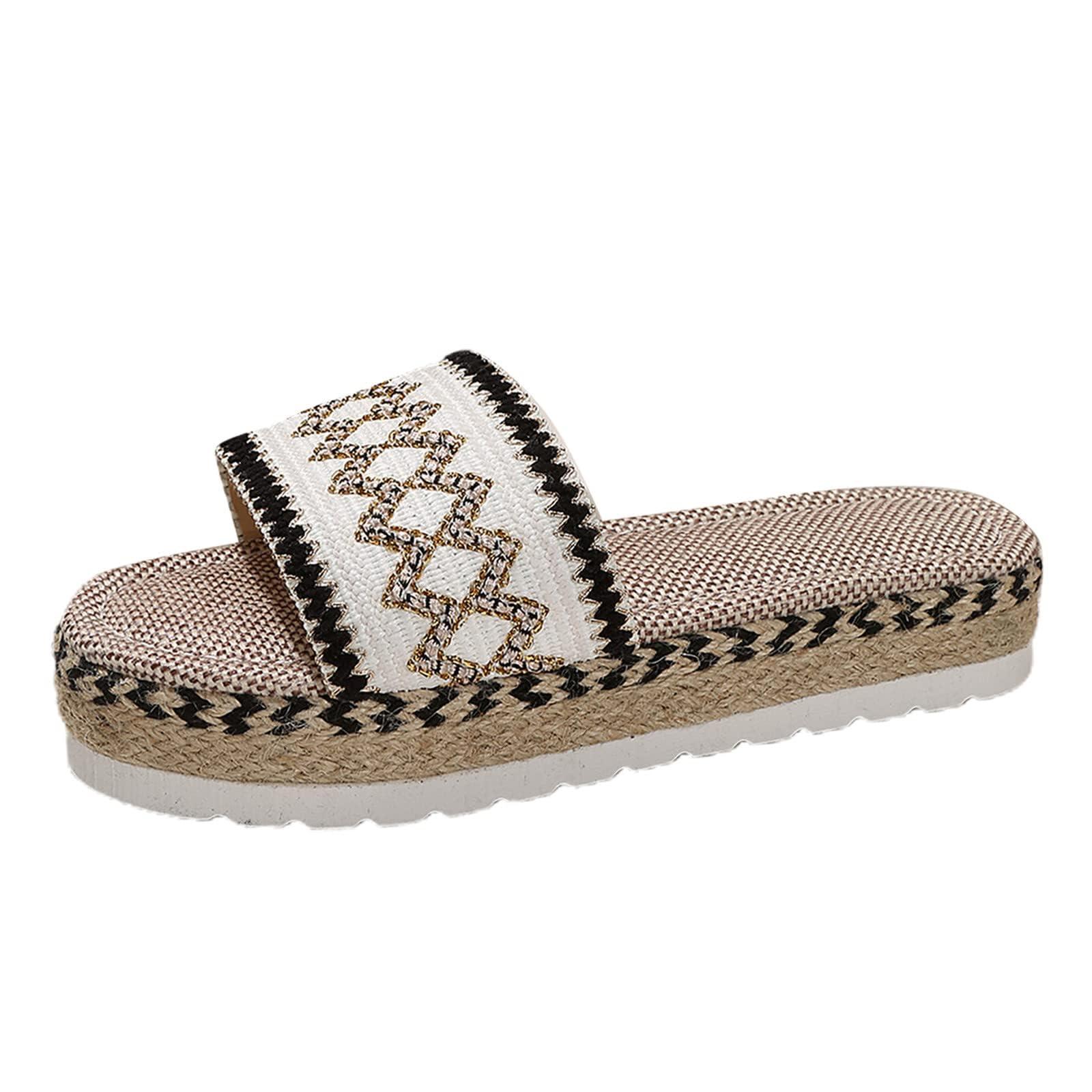 ZBYY ZBYY Platform Sandals for Women Lightweight Non Slip Espadrilles Slippers Summer Casual Open Toe Slides Dressy Beach Shoes