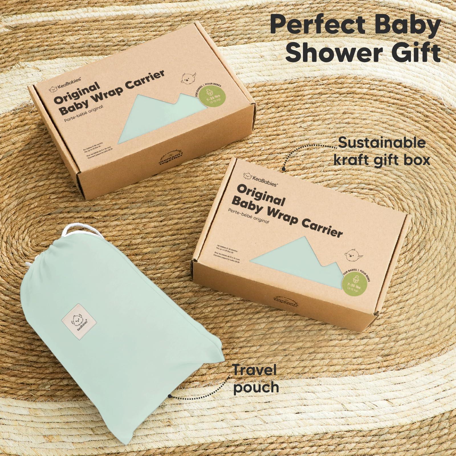 KeaBabies KeaBabies Baby Wrap Carrier - All in 1 Original Baby Carrier Newborn to Toddler Sling, Easy to Wear, Hands Free Bonding, Lightweight, Breathable Infant Wraps (Light Mint)