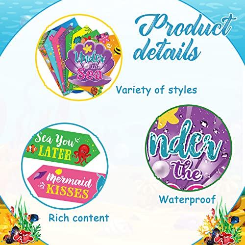 Spakon 20 Pieces Under The Sea Party Decorations Ocean Sea Animal Party signs Ocean Themed Birthday Party decor Baby shower Beach Party Supplies for Boys Girls Kids