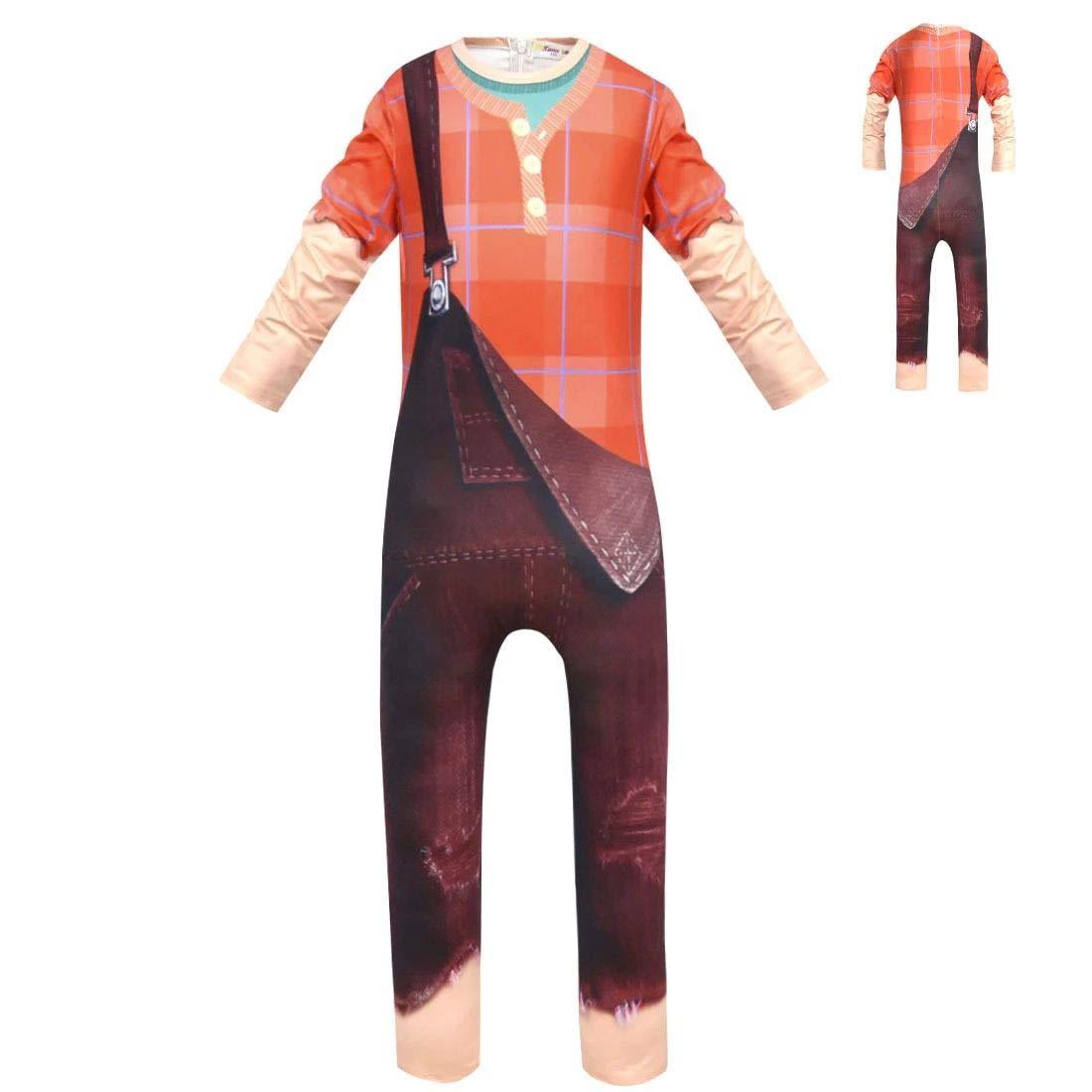 Comnfgl Kids Ralph Vanellope Costume Boys Girls Ralph Jumpsuit Vanellope Von Schweetz Halloween Cosplay Costume M