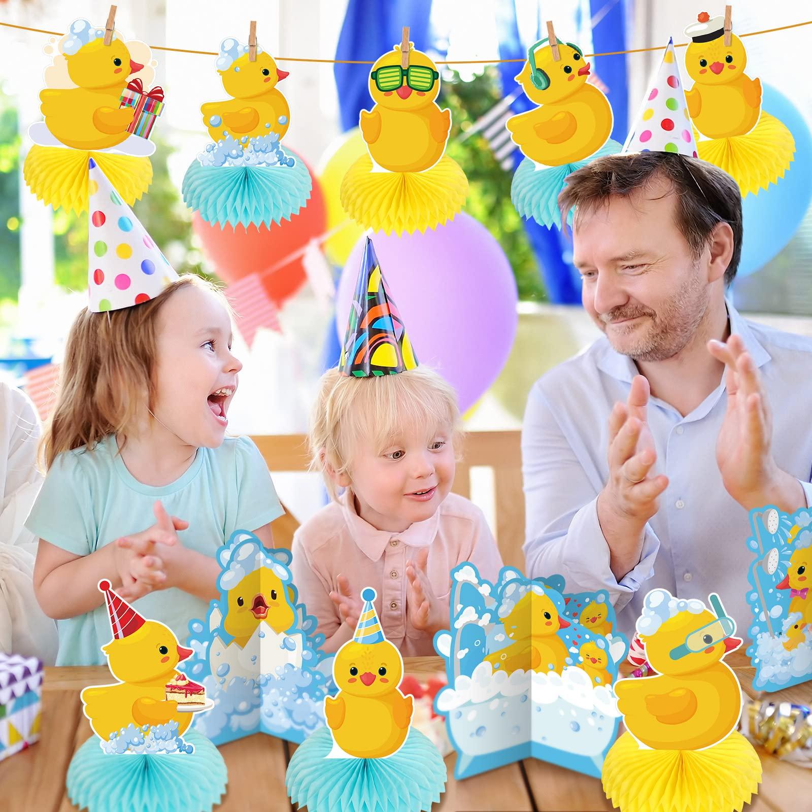 Teling Teling 12 Pcs Duck Birthday Decorations Duck Centerpieces 6 Inch Rubber Duck Themed Party Supplies Duck Theme Table Decor for Birthday Baby Shower Party Decorations