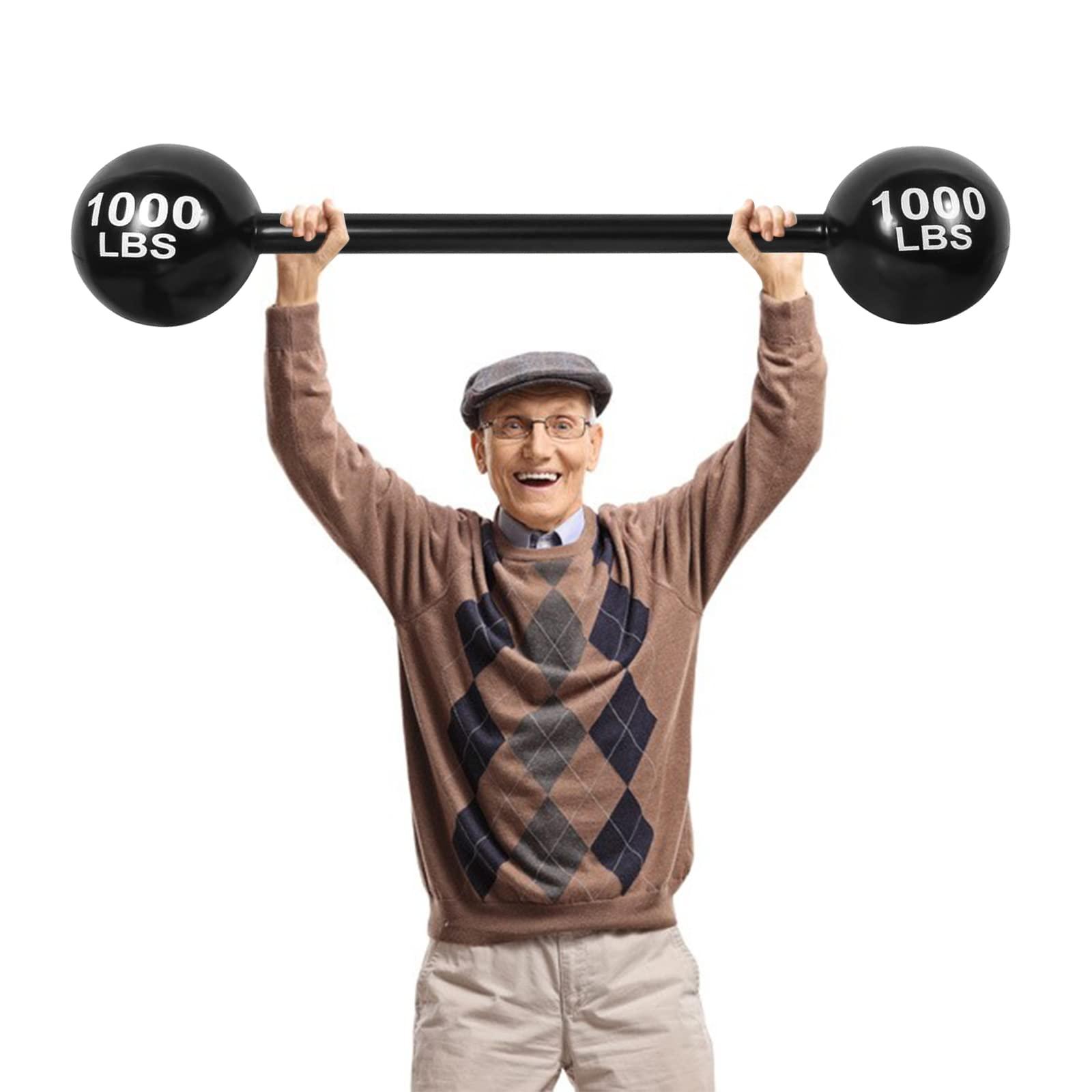 EVERMARKET Giant Inflatable Dumbbell Barbell,Funny Carnival Circus Decorations Birthday Halloween Strongman Party Decorations Fake Weights Cosplay Props Party Supplies,Blow Up Strongman Costume Photo Booth Props