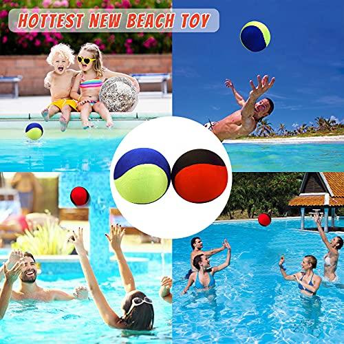 Guard Glasses Guard Glasses Water Skipping Ball Summer Beach Ball 2-Pack Water Bouncing Balls Grip Ball for Beach Swimming Pool River Lake, Red