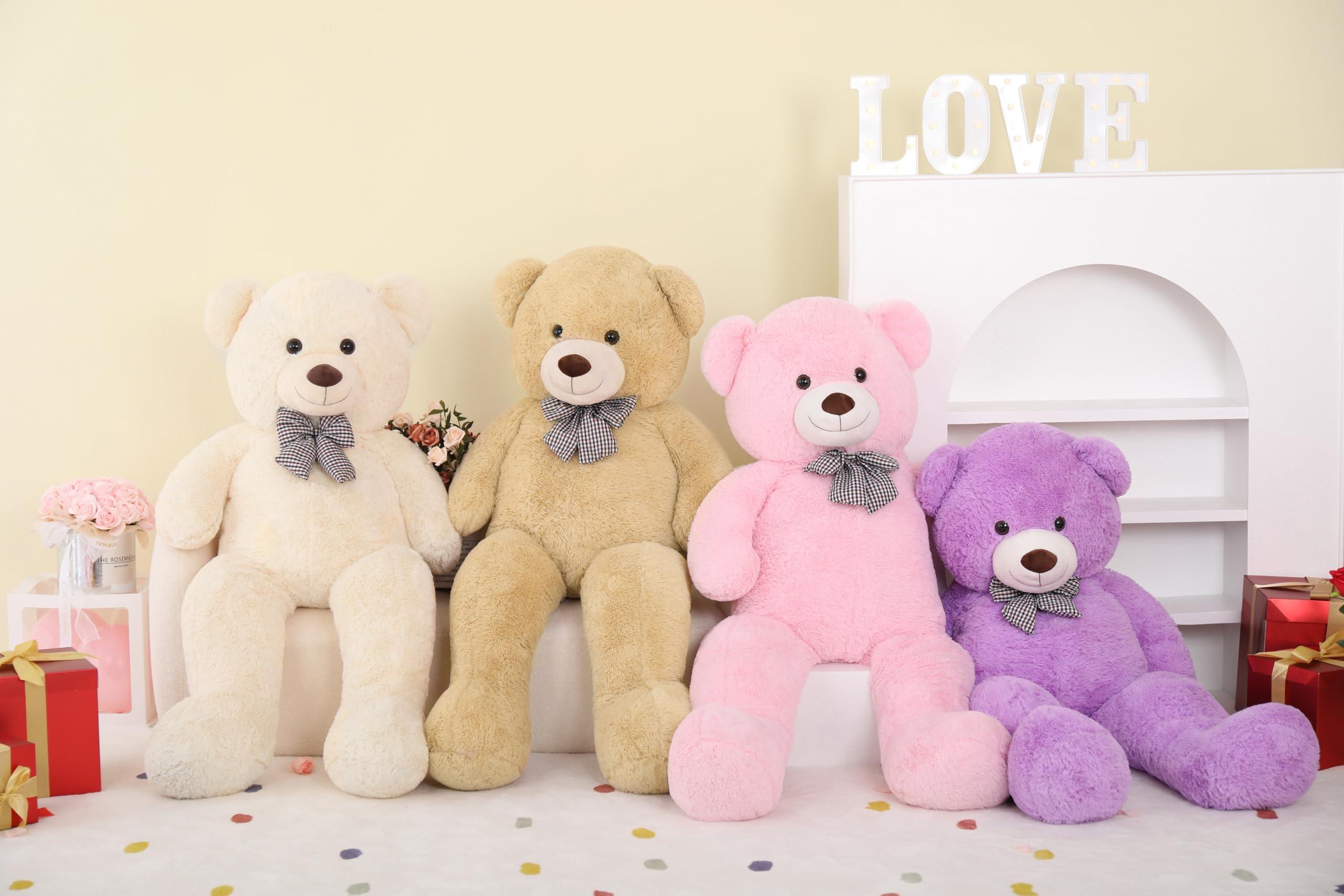 MorisMos MorisMos Giant Teddy Bear 5ft, Huge Teddy Bear Pink 55inch, Life Size Bears for Girlfriend Girls on Christmas Valentine\'s Day