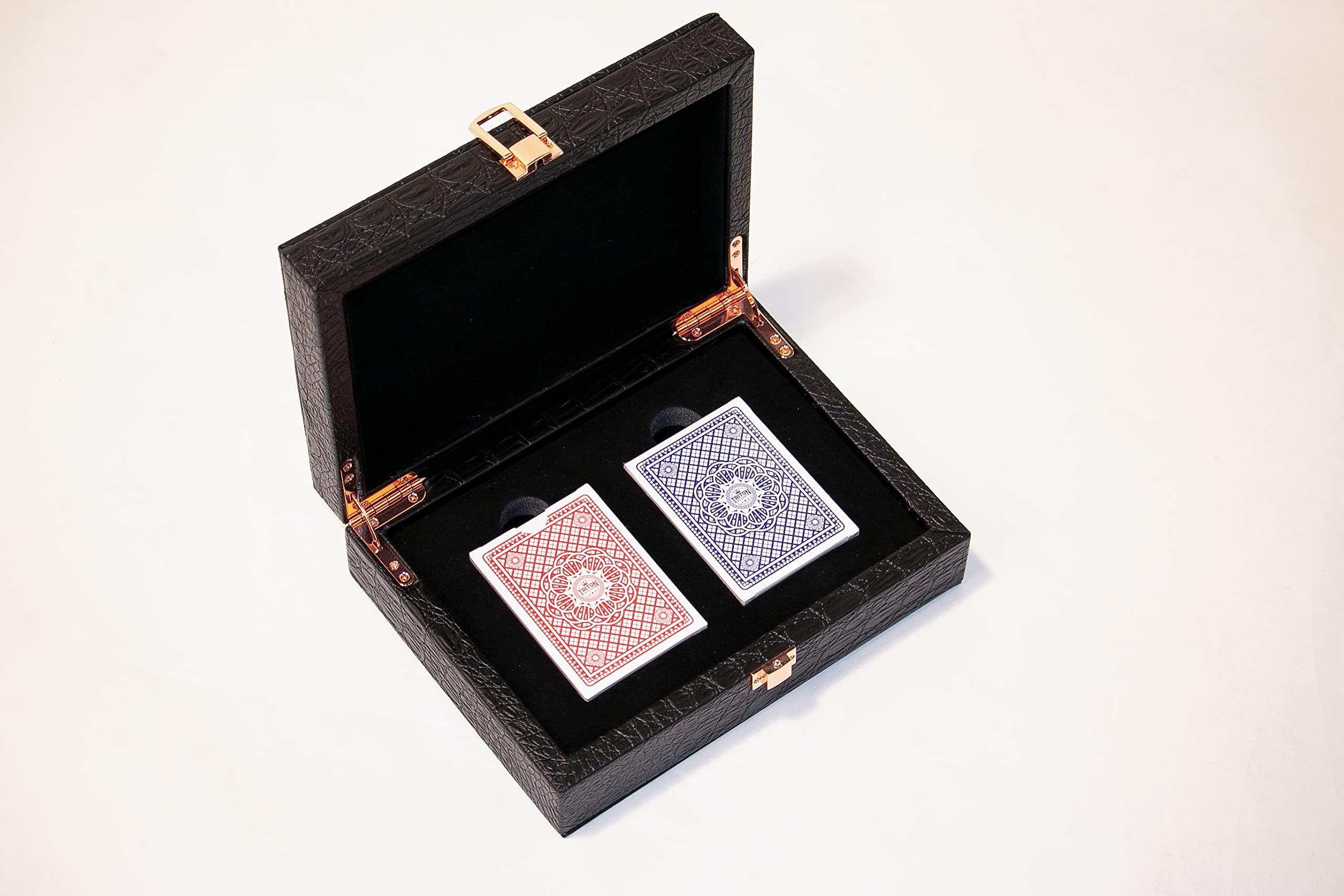 Triton Poker Tables Triton Premium Portable Poker Table Mat 10 Player + Triton Premium Poker Playing Cards for Texas Holdem Poker