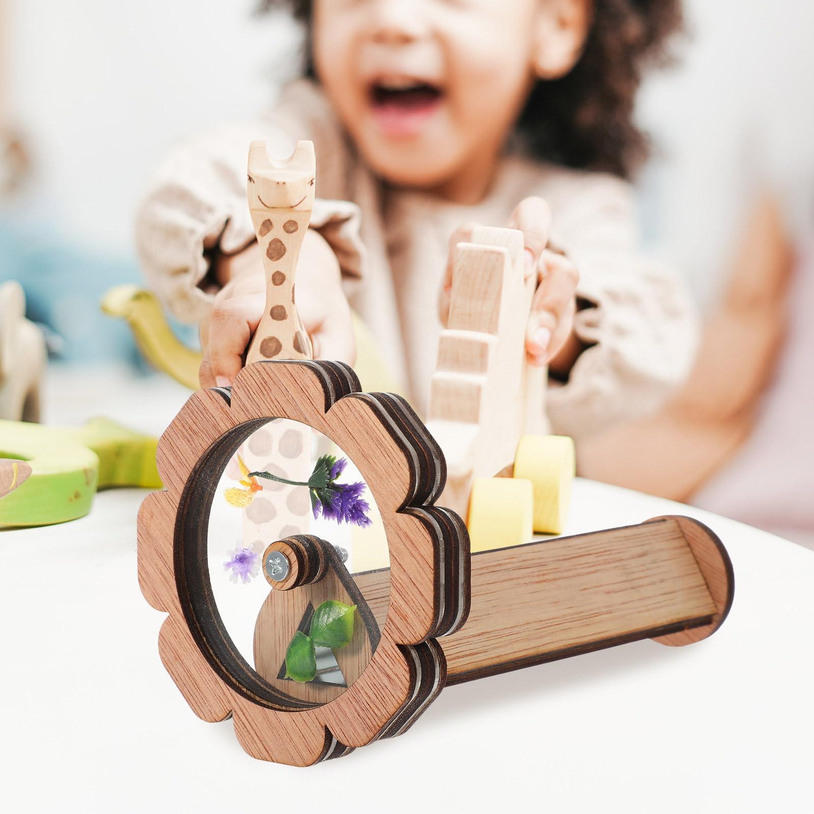 LUOZZY LUOZZY Kaleidoscope Kit Funny Kaleidoscope Toys Wooden DIY Kaleidoscopes Portable Kaleidoscope Kit for Kids