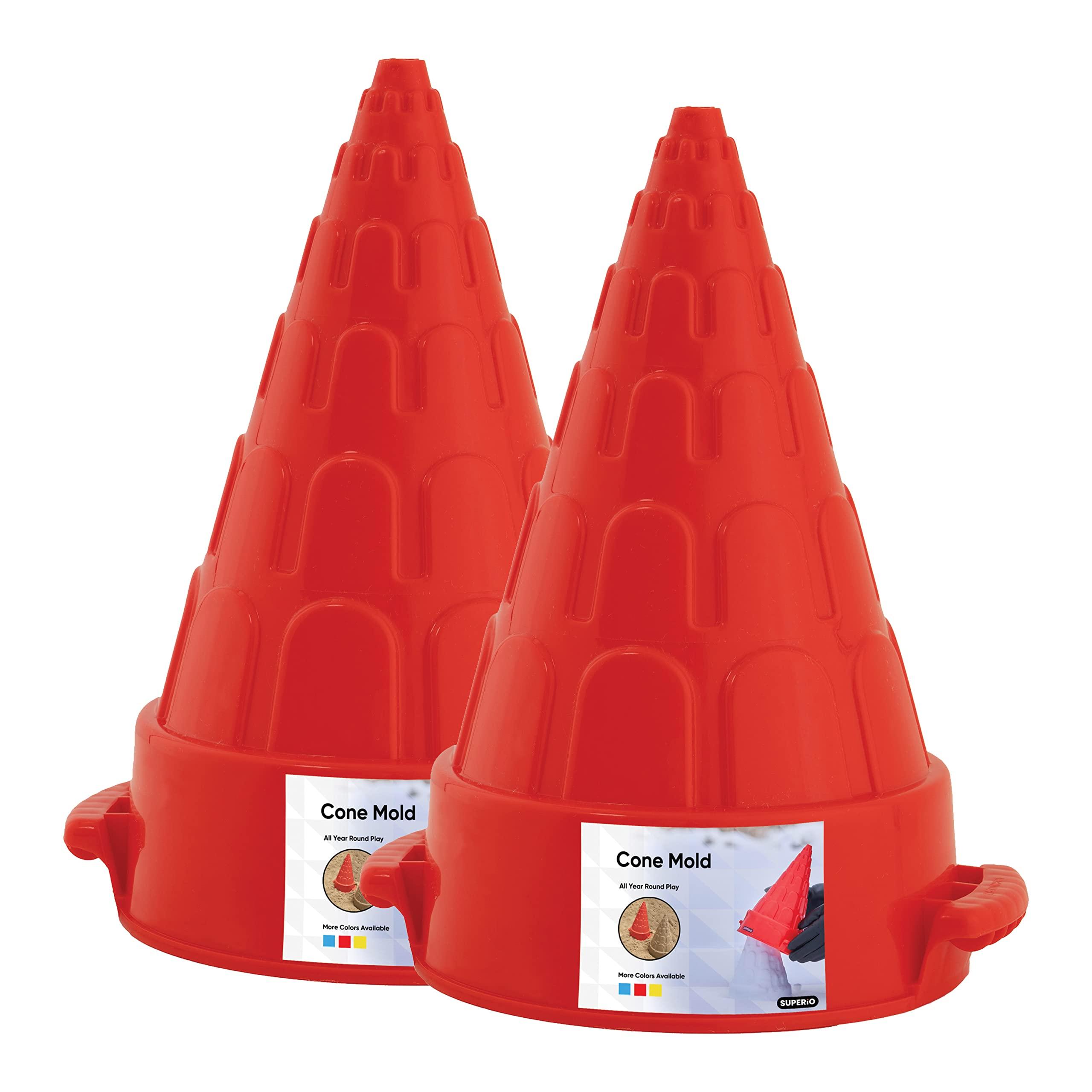 Superio Superio Sand Castle Building Kit, Sandbox Beach Sand Toys for Adults and Kids Snow Brick Maker, Igloo Fort Form Cone Shaper, Outdoor Winter Snow Toys (Red, 2)