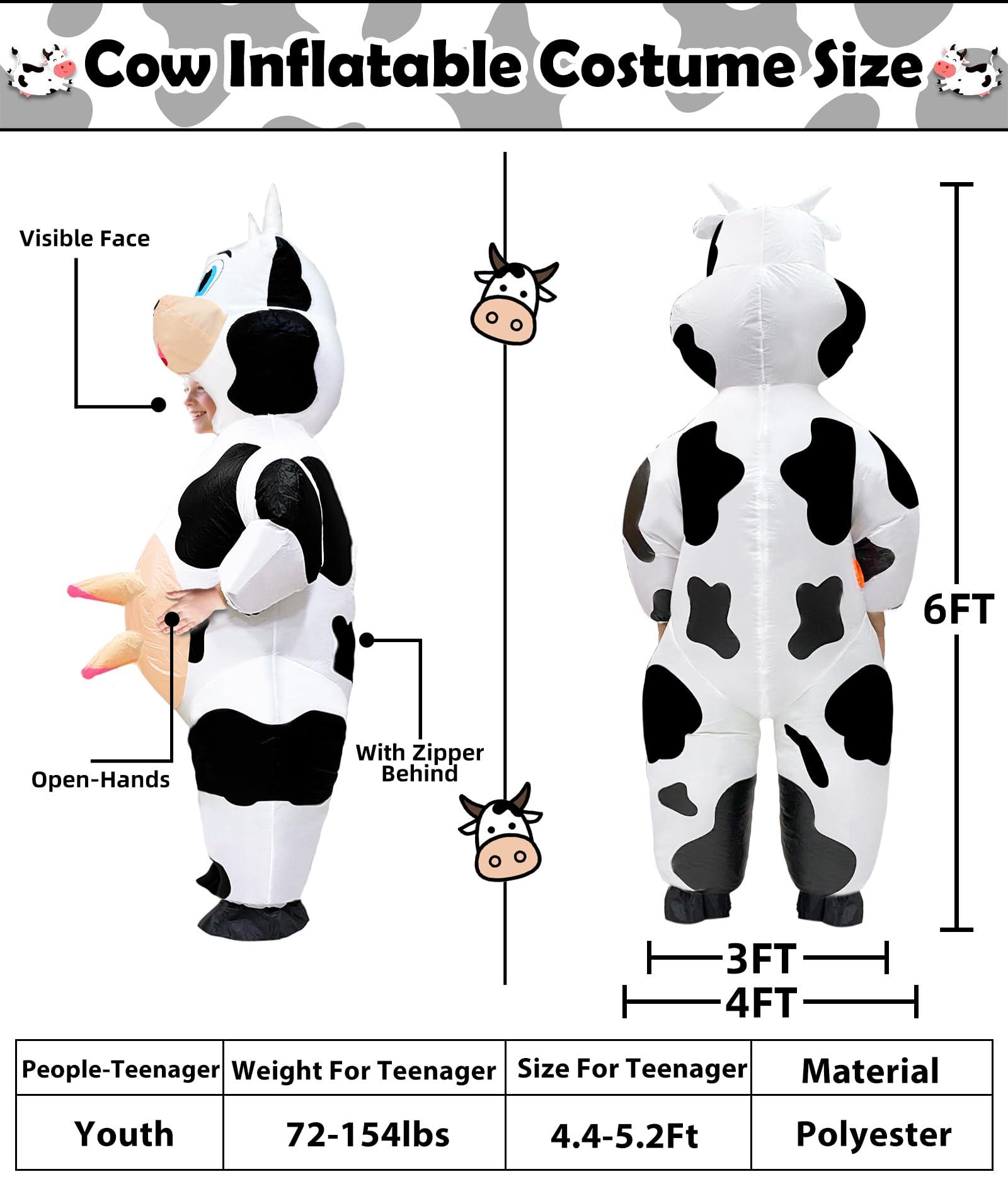 Camlinbo Camlinbo Child Inflatable Halloween Costume Cow for Kids Boys Girls Full Body Blows up Halloween Costumes Cosplay Party