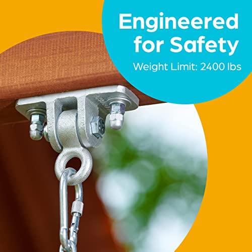 Jungle Gym Kingdom Jungle Gym Kingdom Swing Set Hangers - 2 Heavy Duty Brackets with Locking Snap Hooks for Porch, Patio, Playground - Indoor/Outdoor Hardware & Accessories