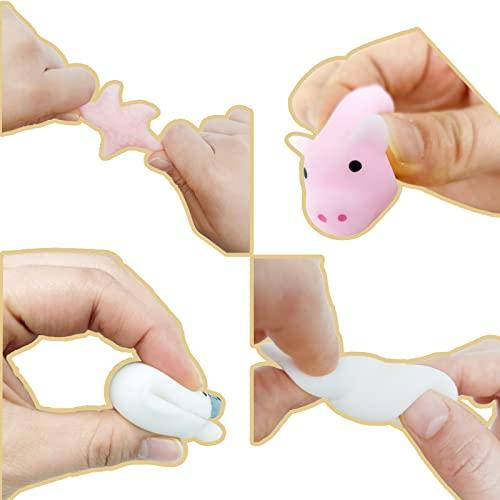 Nasdict 100 Pcs Mochi Toy, Random Squishy Fidget Toys, Soft Cute Animal Stress Relief Squishies Toys for Kids Party Favors, Classroom Prizes, Easter Basket Goodie Bag Stuffers, Christmas, Birthday Gifts