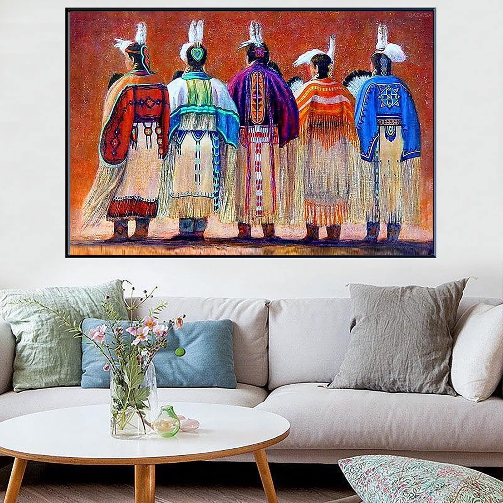 Family Gathering Activities 1000 Pieces Jigsaw Puzzles for Adults Native American Indian Chief Colorful Feather Wooden Puzzle, Home Decoration Challenge Puzzle Games Teen Decompress Toys Gifts for Family Kids