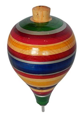 IER IER Mexican Trompo Jumbo - Wooden Spin Tops Metal Tips Made in Mexico Premium Quality