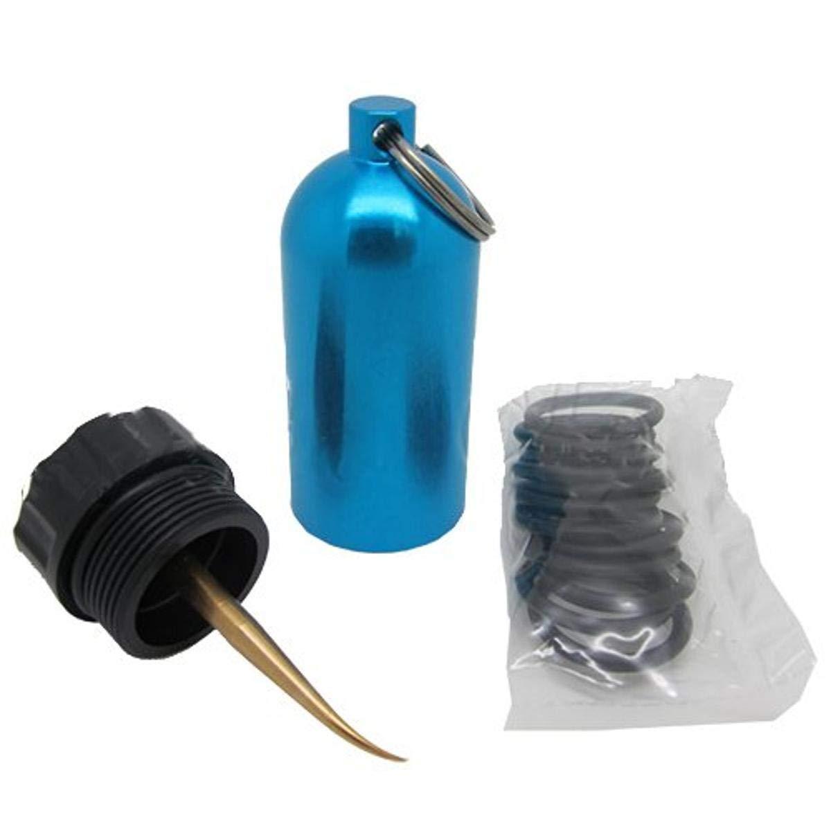 Scuba Choice Scuba Choice Mini Tank Key Ring with Brass O-Ring Pick & 10 O-Rings, Removal Tool for Diving Gear Equipment Maintenance, Compact Durable Design (Blue)