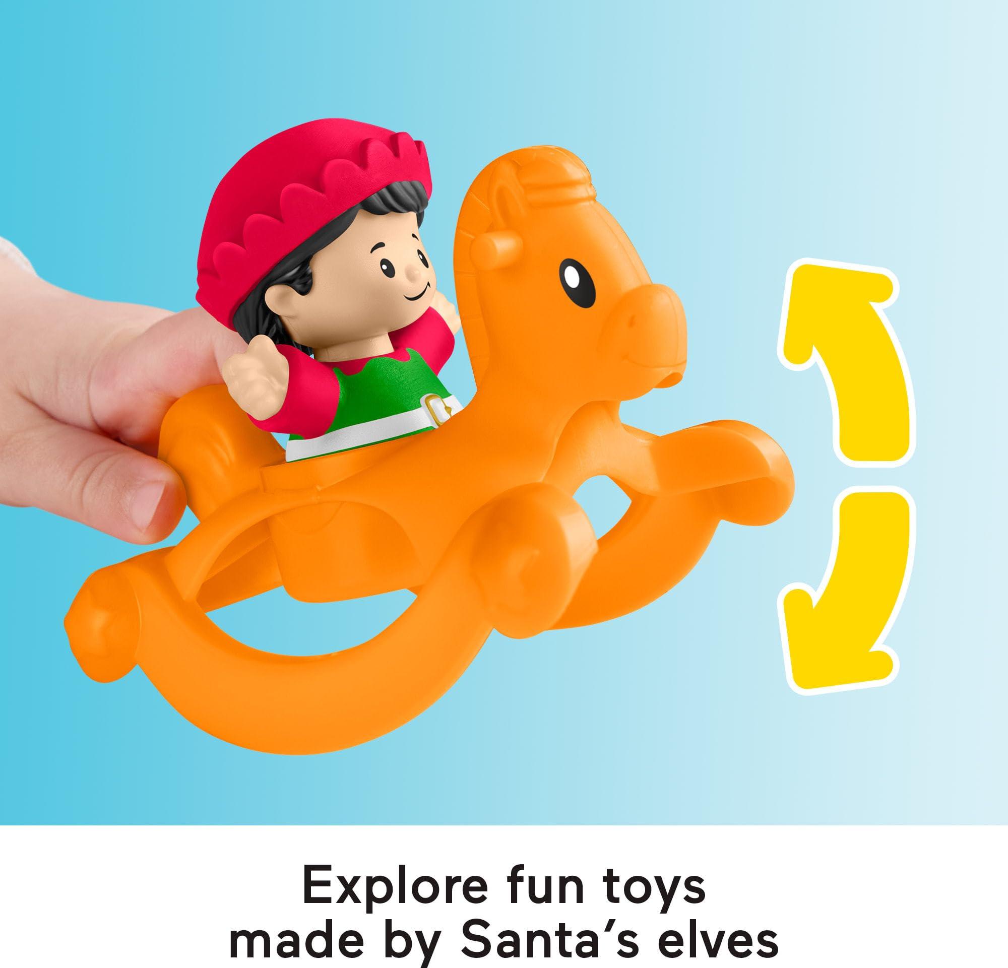 Fisher-Price Fisher-Price Little People Toddler Toys Christmas Wonderland Toy Set with Santa Elf & Reindeer Figures for Ages 1+ Years