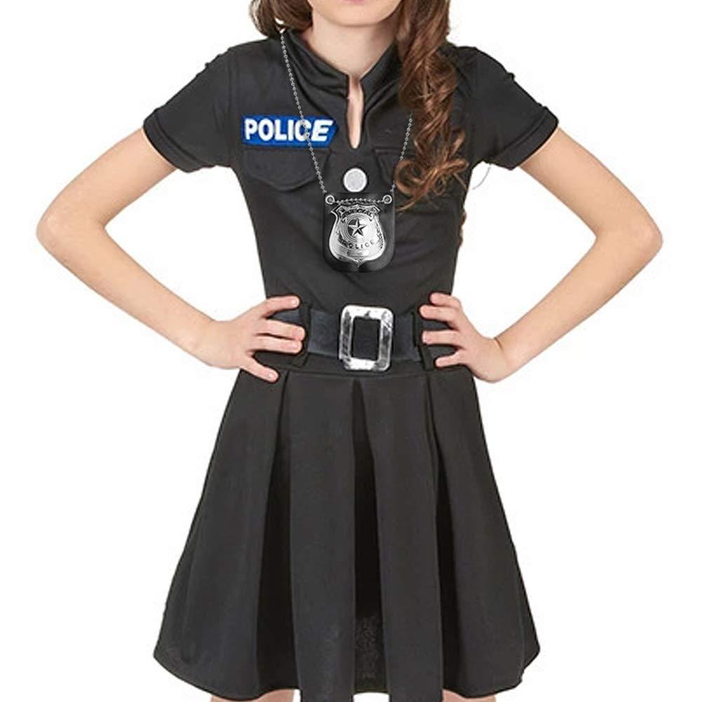 Joy Join Joy Join Kids Police dress up Accessories Pretend Play Special Police Badge with Chain(Black)