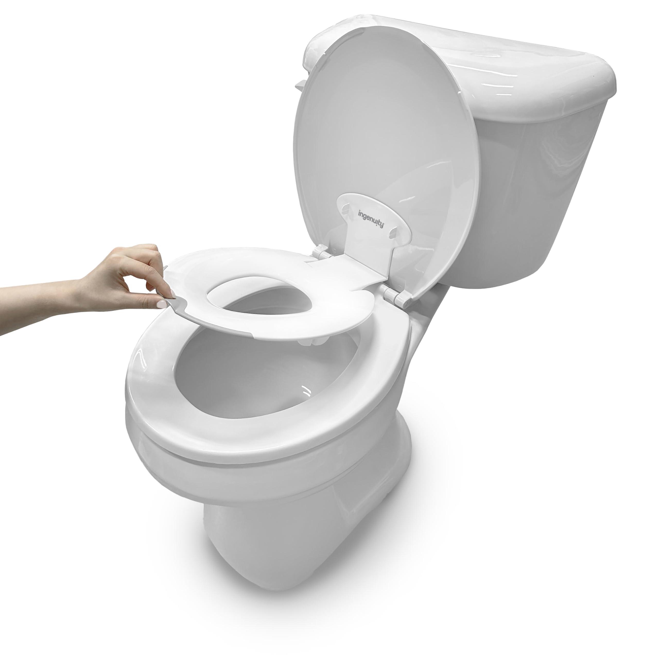 Ingenuity Ingenuity: ity by Ingenuity Flip & Sit Potty Seat (White) Easy to Set Up & Remove Potty Training Seat That Attaches to Adult Toilet Seat
