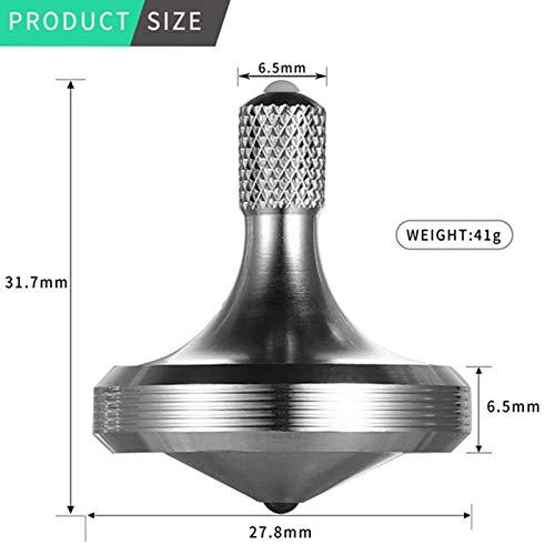 CHEETOP CHEETOP Precision Metal Spinning Top, Well Made Stainless Steel Spin Long Lasting Exceed 8 Mins Desktop Gyro EDC Toy, Perfect Balance Easy to Use Kill Time Efficiently (Pro Max-Silver)