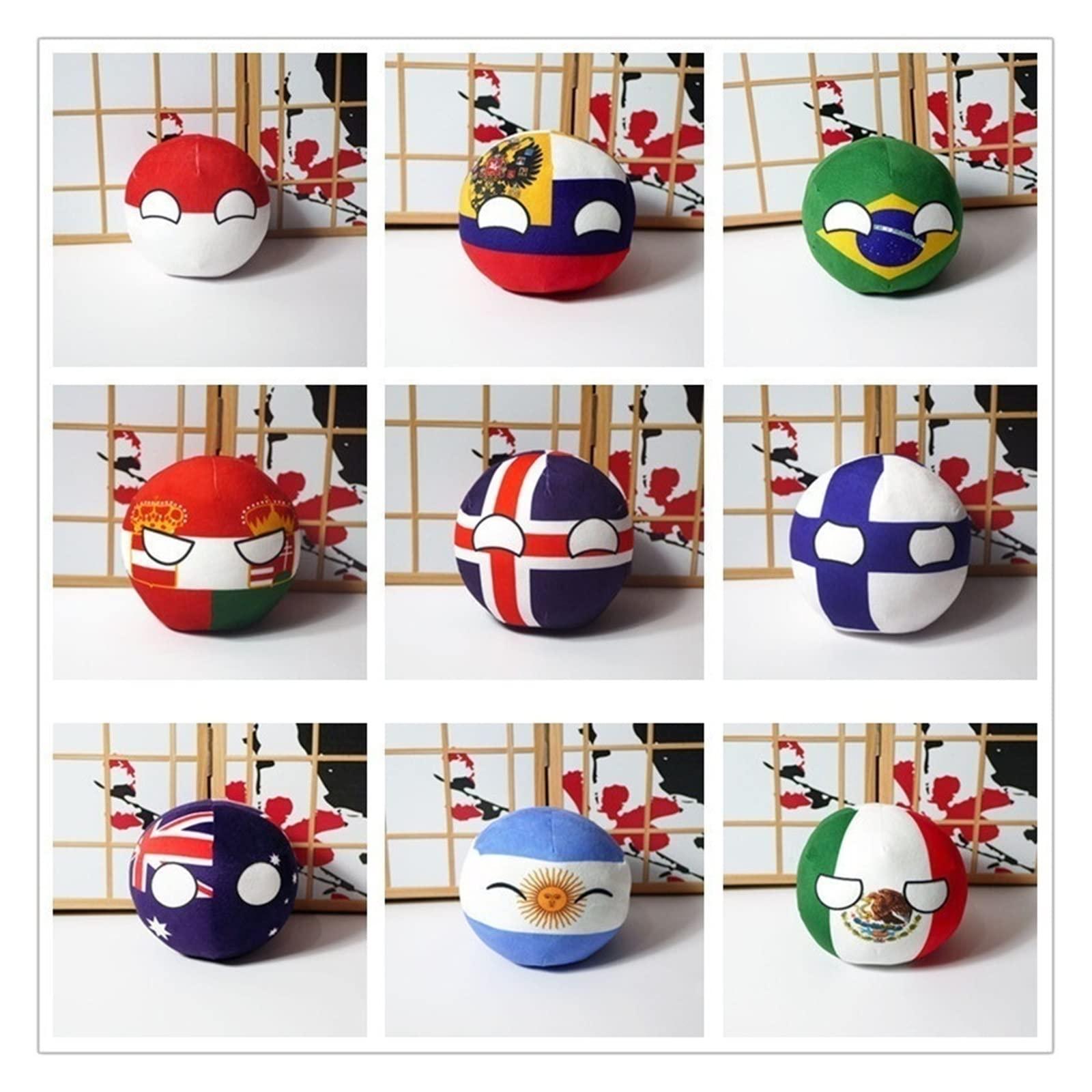 GANGKJDS GANGKJDS Polandball Plush Dolls Australia Poland Brazil Belarus Mexico Portugal Countryball Stuffed Pillow Bag Pendant Cosplay Gift (Color : Georgia, Size : 9cm)