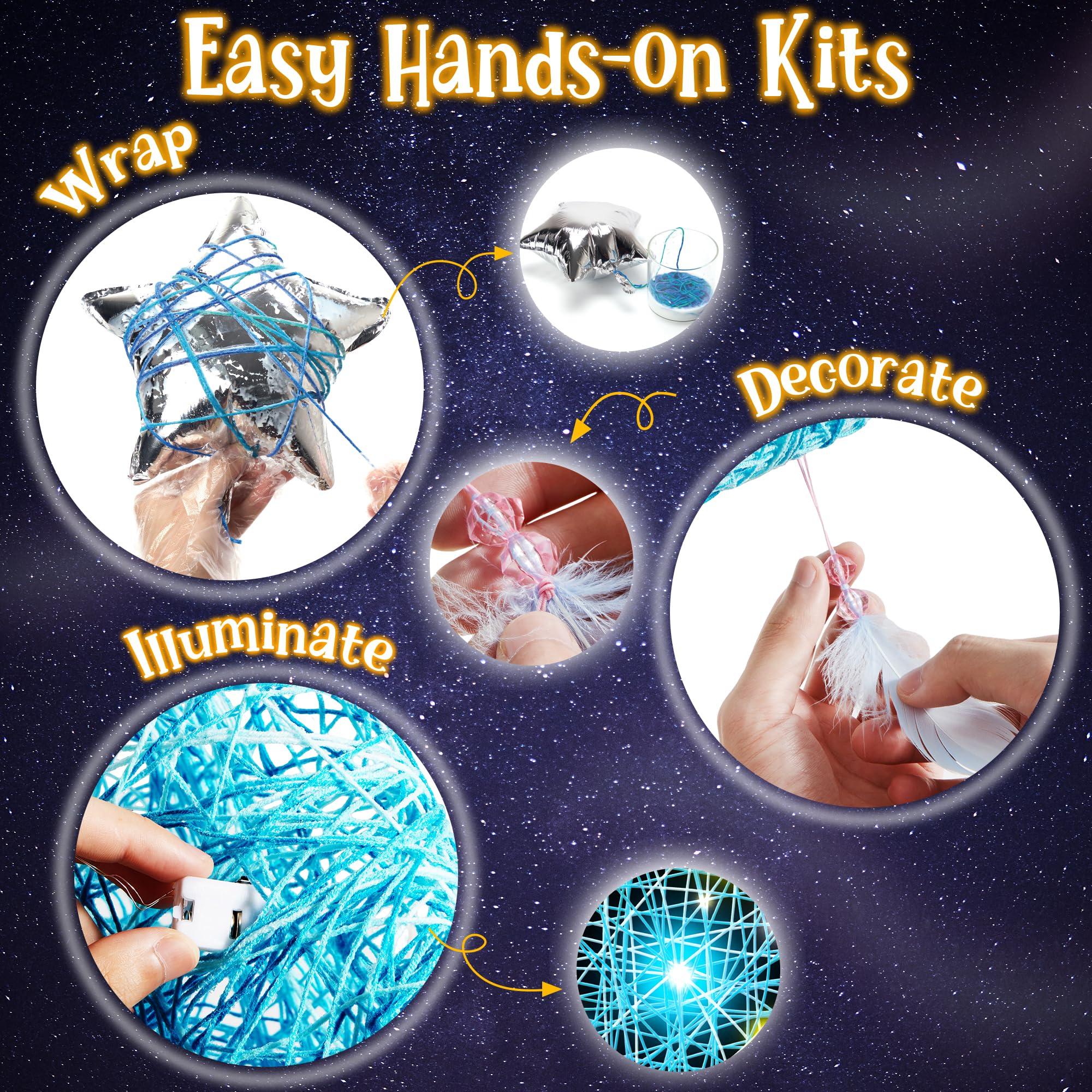 Klever Kits Klever Kits 3D String Art Kit and 16 Projects Gem Art Set for Kids, Mess-Free Arts and Crafts Kits, Make Your Own Light and Painting, Birthday Gifts for Girls and Boys Ages 6-12