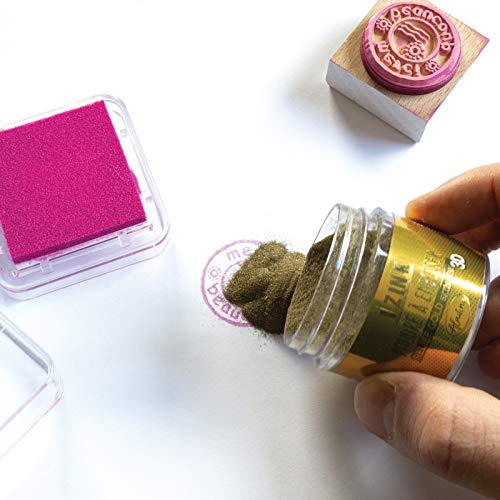 Aladine Aladine - Izink Pigment Blue Inker - Slow Drying Inker - Scrapbooking, Embossing and Creative Carterie - French Ink - Size M - 5 x 5 cm - Blue