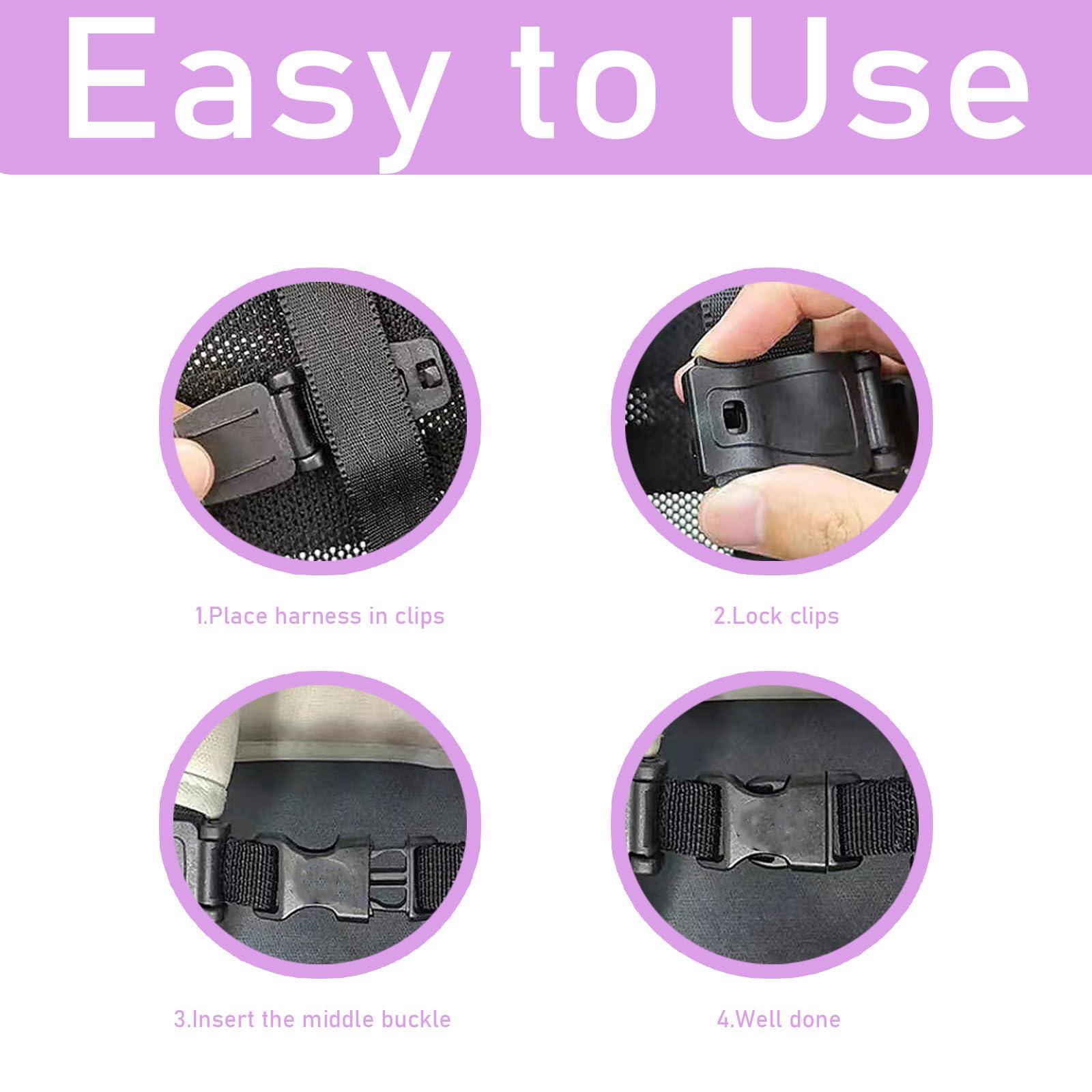 LiXiongBao Seat Chest Harness Clip,Anti Escape Car Seat Strap Baby Harness Chest Clip,Baby Anti-Slip Safety Strap,for Car Seats,Strollers,High Chairs,Baby Carrier,Schoolbags(Black)