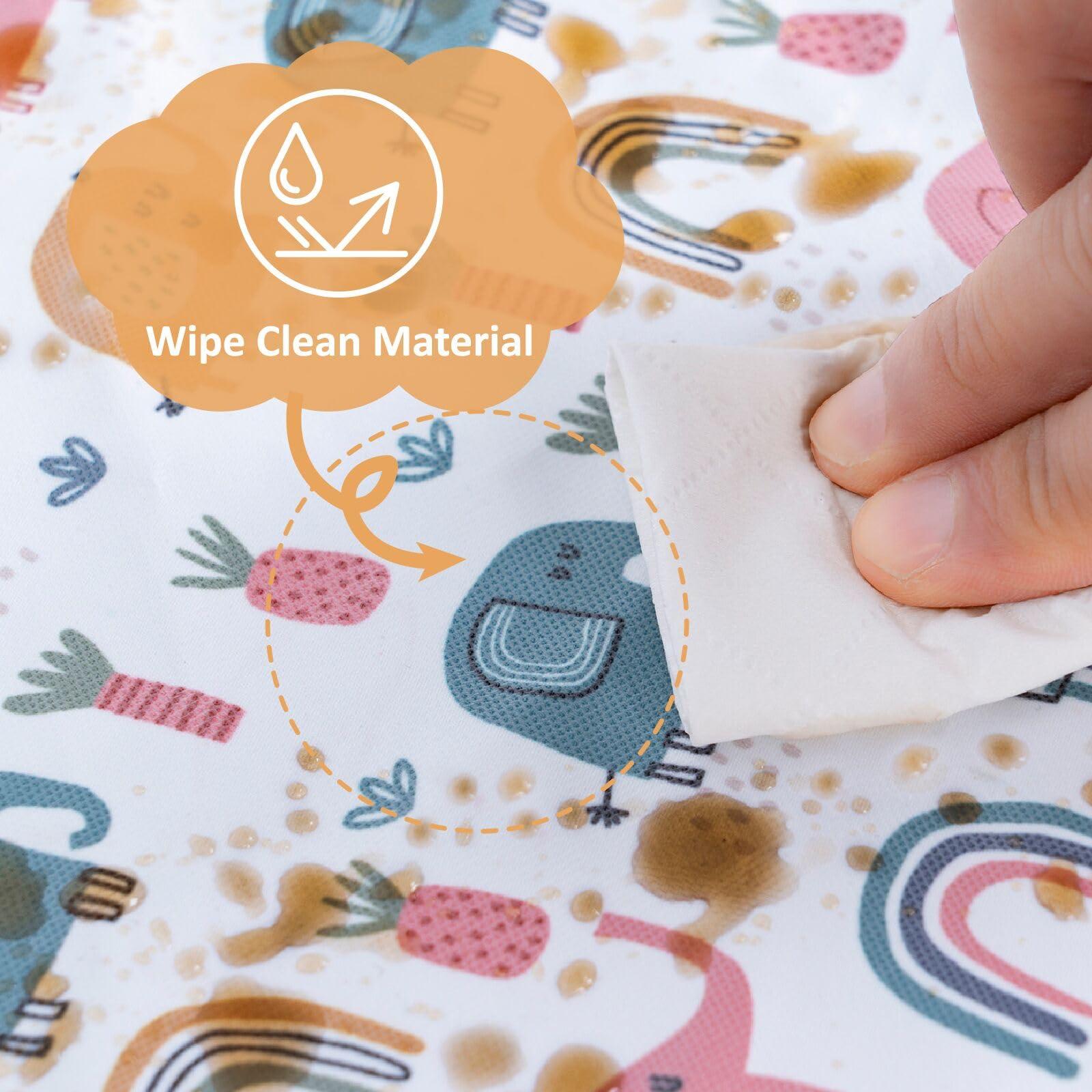 DADOUMAN DADOUMAN Waterproof & Extra Padded Soft Dining Chair Seat Cushion, Wipe Clean Cushion for Stokke Tripp Trapp High Chair, 18" L x 11" W, Compatible & Convertible Design (Colorful Elephants)